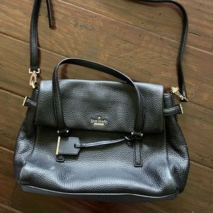 Kate Spade black flap top crossbody purse